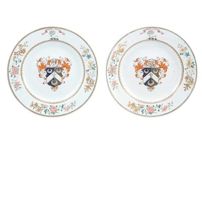 Lot 289 - Pair of Chinese Export Porcelain Armorial...