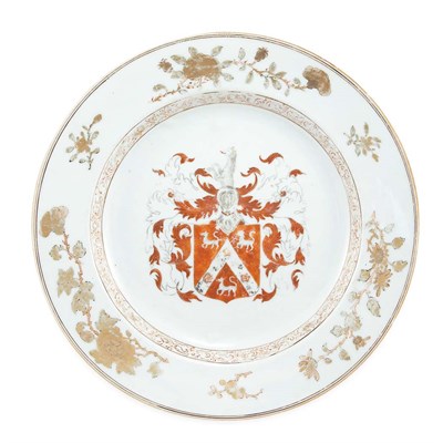 Lot 288 - Chinese Export Armorial Porcelain Plate Circa...