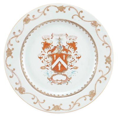 Lot 297 - Chinese Export Armorial Porcelain Plate Circa...