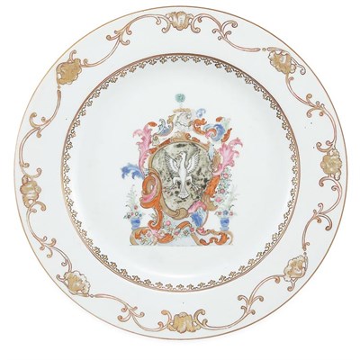 Lot 298 - Chinese Export Armorial Porcelain Plate Circa...
