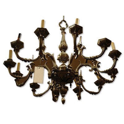 Lot 377 - Baroque Style Silvered-Metal Twelve-Light...