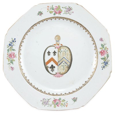 Lot 291 - Chinese Export Armorial Porcelain Plate Circa...