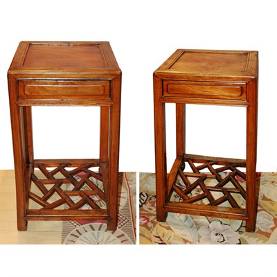 Lot 171 - Pair of Chinese Hardwood Side Tables Height 29...