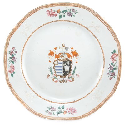 Lot 309 - Chinese Export Armorial Porcelain Plate Circa...