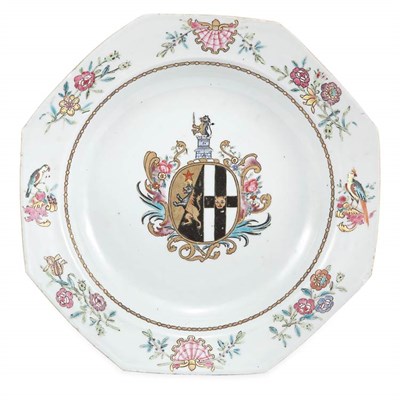 Lot 302 - Chinese Export Armorial Porcelain Soup Plate...