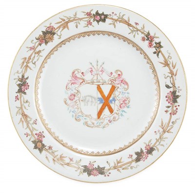 Lot 299 - Chinese Export Armorial Porcelain Dish Circa...