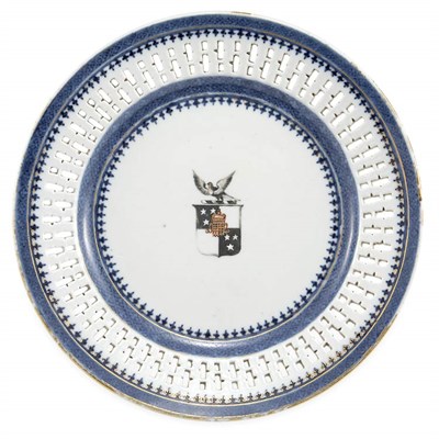 Lot 321 - Chinese Export Armorial Porcelain Plate Circa...
