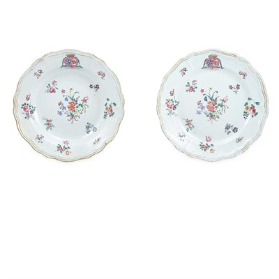 Lot 324 - Chinese Export Armorial Porcelain Plate and...