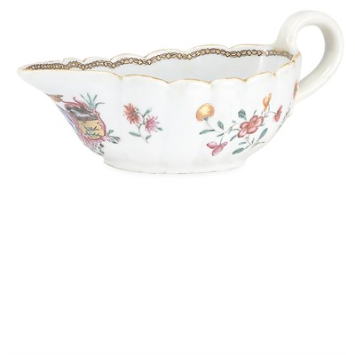 Lot 304 - Chinese Export Armorial Porcelain Sauceboat...