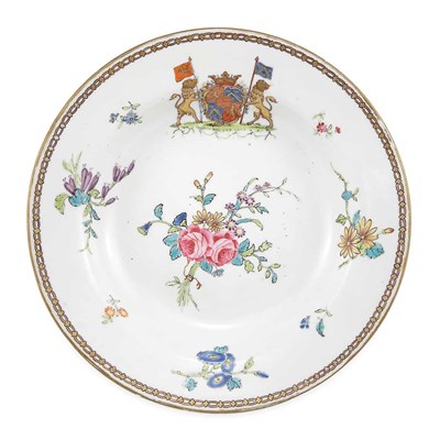 Lot 301 - Chinese Export Armorial Porcelain Berry Bowl...