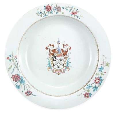 Lot 293 - Chinese Export Porcelain Armorial Basin Circa...