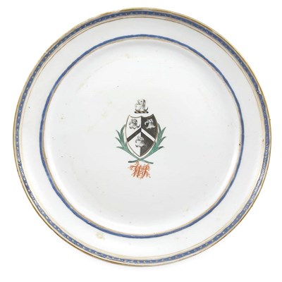 Lot 306 - Chinese Export Armorial Porcelain Dish Mid...