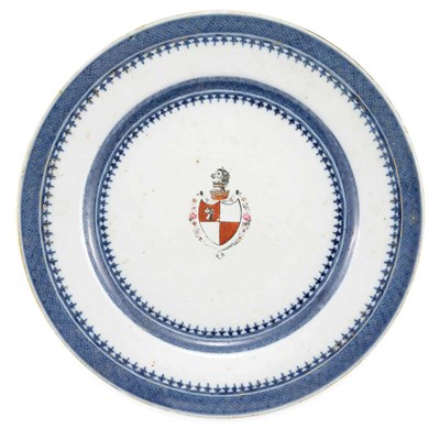 Lot 322 - Chinese Export Armorial Porcelain Dish Circa...