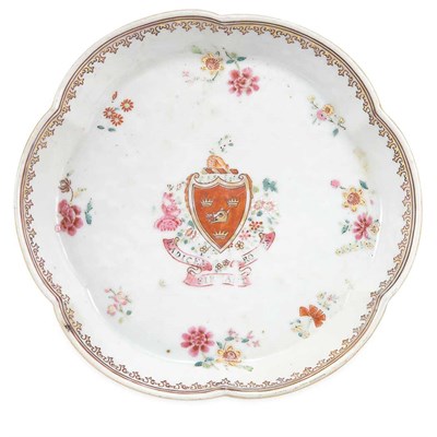 Lot 308 - Chinese Export Armorial Porcelain Teapot Stand...