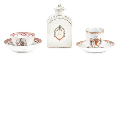 Lot 326 - Two Chinese Export Armorial Porcelain Cups and...