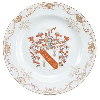 Lot 300 - Chinese Export Armorial Porcelain Plate Circa...