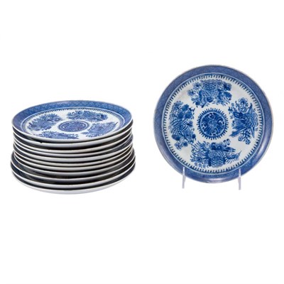 Lot 410 - Group of Twelve Chinese Export Blue Fitzhugh...
