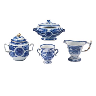 Lot 412 - Group of Four Chinese Export Blue Fitzhugh...