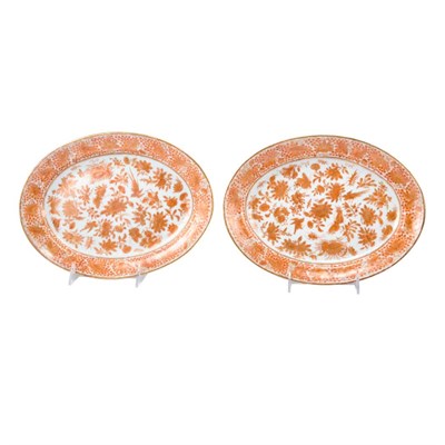 Lot 442 - Pair of Chinese Export Orange Sacred Bird and...