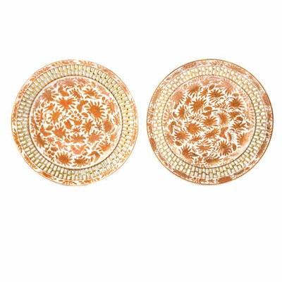Lot 439 - Pair of Chinese Export Orange Sacred Bird and...