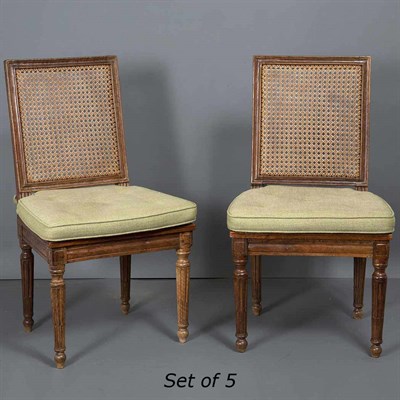 Lot 165 - Set of Five Provincial Louis XVI Style Walnut...