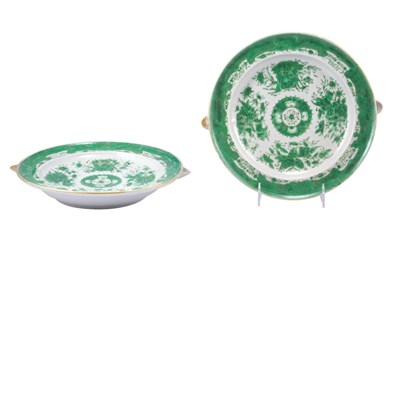 Lot 427 - Two Chinese Export Green Fitzhugh Porcelain...