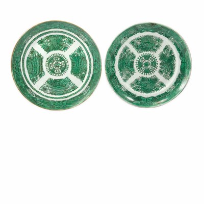 Lot 425 - Group of Four Chinese Export Green Fitzhugh...