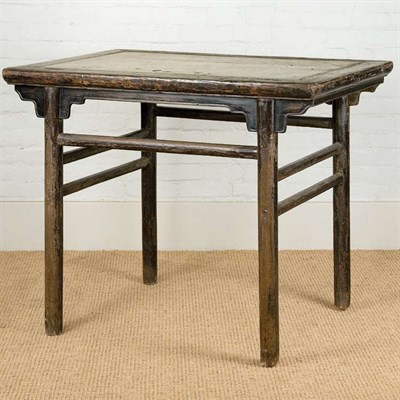 Lot 99 - Chinese Stone Inset Elm Side Table 19th...