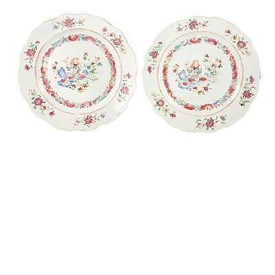 Lot 356 - Pair of Chinese Export Famille Rose Porcelain...