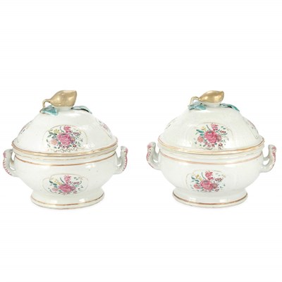 Lot 361 - Pair of Chinese Export Famille Rose Porcelain...