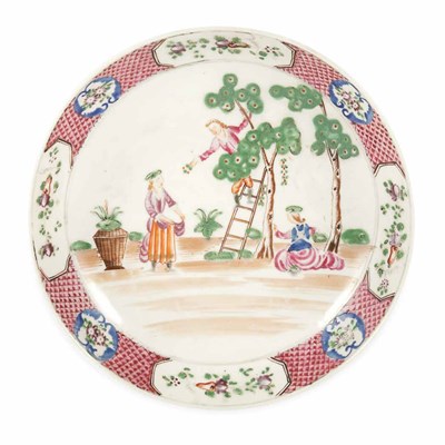 Lot 345 - Chinese Export Famille Rose Porcelain Shallow...