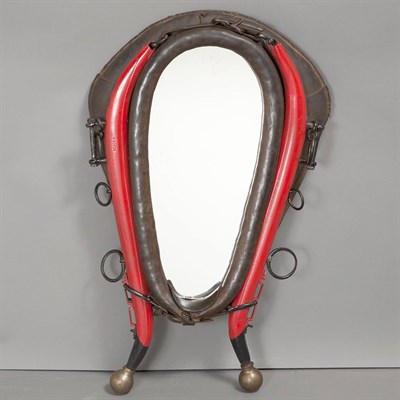 Lot 202 - Antique Sleigh Harness Inset with a mirror....