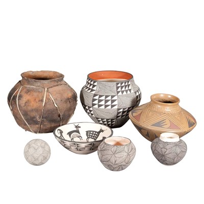 Lot 188 - Group of Ten Native American Pottery Pots...