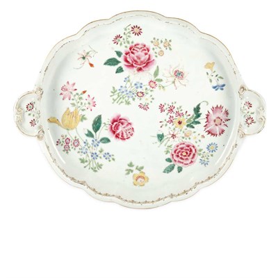 Lot 351 - Chinese Export Famille Rose Porcelain Tray...
