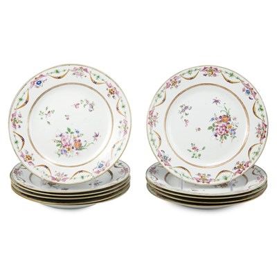 Lot 369 - Set of Ten Chinese Export Famille Rose...