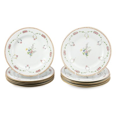Lot 360 - Set of Nine Chinese Export Famille Rose...