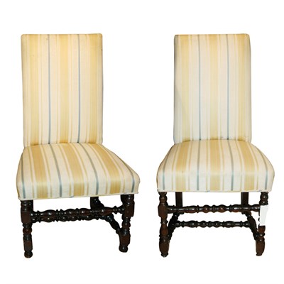 Lot 182 - Pair of Louis XIV Style Walnut Side Chairs