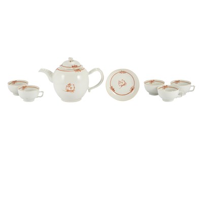 Lot 388 - Chinese Export Iron Red and Gilt Porcelain Tea...