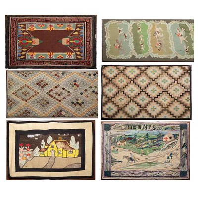 Lot 627 - Miscellaneous Group of Six Hooked Rugs...