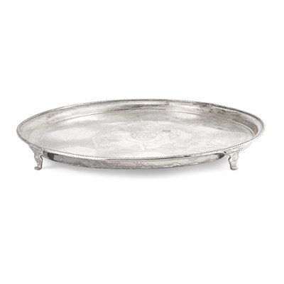 Lot 212 - Continental Silver Salver Of circular form,...
