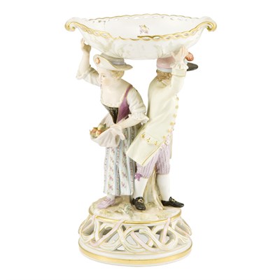 Lot 223 - Meissen Porcelain Figural Centerpiece Modeled...
