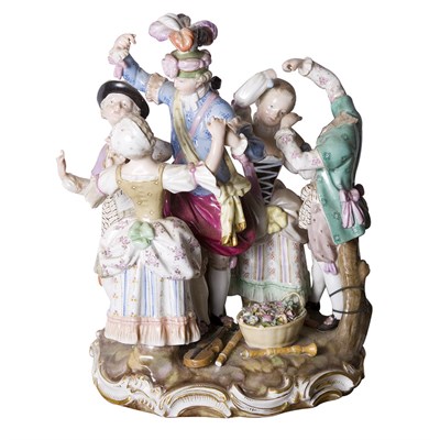 Lot 224 - Meissen Porcelain Figural Group Modeled in the...