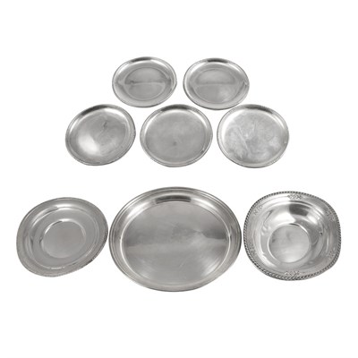 Lot 328 - Set of Eight Sterling Silver Butter Dishes;...