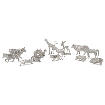 Lot 326 - Group of Thirteen Continental Silver Small...