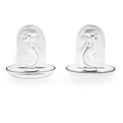 Lot 402 - Companion Pair of Lalique Molded Glass Naiade...