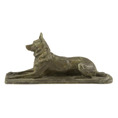 Lot 583 - Bronze Figure of a German Shepherd After a...