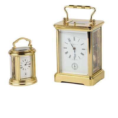 Lot 202 - Two Tiffany & Co. Gilt-Metal Carriage Clocks...