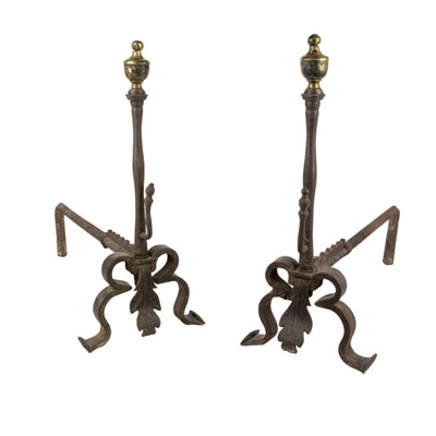 Lot 268 - Pair of Italian Baroque Wrought Iron and...