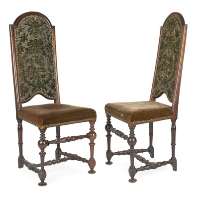 Lot 317 - Pair of Flemish Baroque Style Walnut Side...