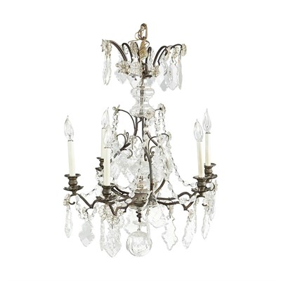 Lot 551 - Louis XV Style Patinated-Metal and Cut Glass...